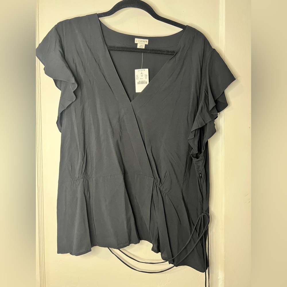 J. Crew Black Wrap Blouse